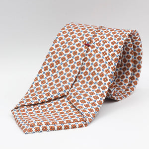 Cruciani & Bella - Silk - White, Orange and Baby Blue Tie