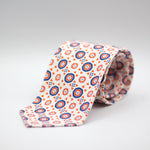 Cruciani & Bella - Printed Madder Silk  - Unlined - White, Red and Blue Tie