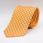 Cruciani & Bella 100% Printed Silk 36 oz UK fabric Unlined Yellow, Black Motif Unlined Tie Handmade in Italy 8 x 150 cm