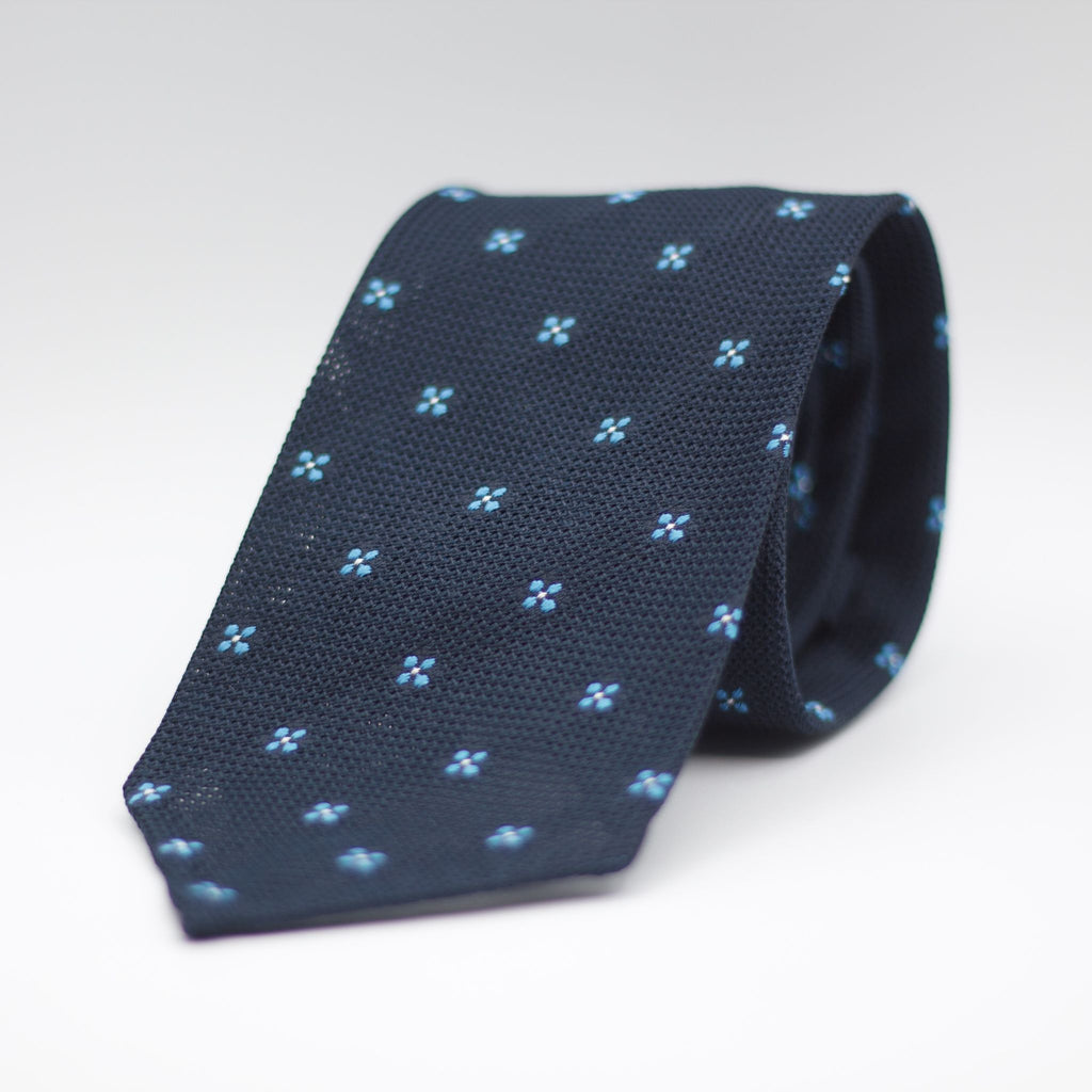 Cruciani & Bella 100% Silk Garza Fina Woven in Italy Unlined Hand rolled blades Blue Navy, Olympic Blue Handmade in Italy 8 cm x 150 cm
