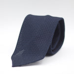 Cruciani & Bella 100% Silk Grenadine Garza Grossa Woven in Italy Unlined Midnight blue plain tie Handmade in Italy 8 cm x 150 cm