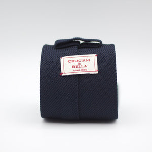 Cruciani & Bella 100% Silk Grenadine garza fina  Unlined Hand rolled blades Midnight blue Handmade in Italy 8 cm x 150 cm