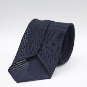 Cruciani & Bella 100% Silk Grenadine garza fina  Unlined Hand rolled blades Midnight blue Handmade in Italy 8 cm x 150 cm