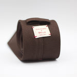 Cruciani & Bella 100% Silk Grenadine Garza Fina Woven in Italy Unlined Hand rolled blades Brown plain  tie Handmade in Italy 8 cm x 150 cm