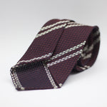 Cruciani & Bella 100% Silk Garza Grossa Woven in Italy Unlined Hand rolled blades Purple and White  Handmade in Italy 8 cm x 150 cm