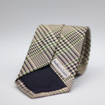 Drake's for Cruciani & Bella 100% Wowen Silk Tipped Ecru, Blue and Green Prince of Wales motif Tie Size 8 X 148 cm Made in England