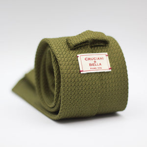 Cruciani & Bella 100% Silk Grenadine Garza Grossa Woven in Italy Unlined Light Green tie Handmade in Italy 8 cm x 150 cm