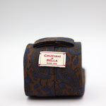 Cruciani & Bella - Printed Madder Silk  - Brown, Blue Motifs - Unlined tie #7497