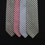 Cruciani & Bella 100% silk Tipped 3-Folds High Cobalt Blue Dogtooth Tie Handmade in Como, Italy 8 cm x 150 cm
