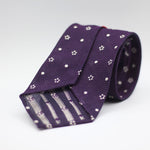 Cruciani & Bella 100% Silk Garza Fina Woven in Italy Unlined Hand rolled blades Purple and White Moti Handmade in Italy 8 cm x 150 cm
