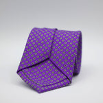 Holliday & Brown for Cruciani & Bella 100% printed Silk Self Tipped Purple with White and Red daisies tie Handmade in Italy 8 cm x 150 cm