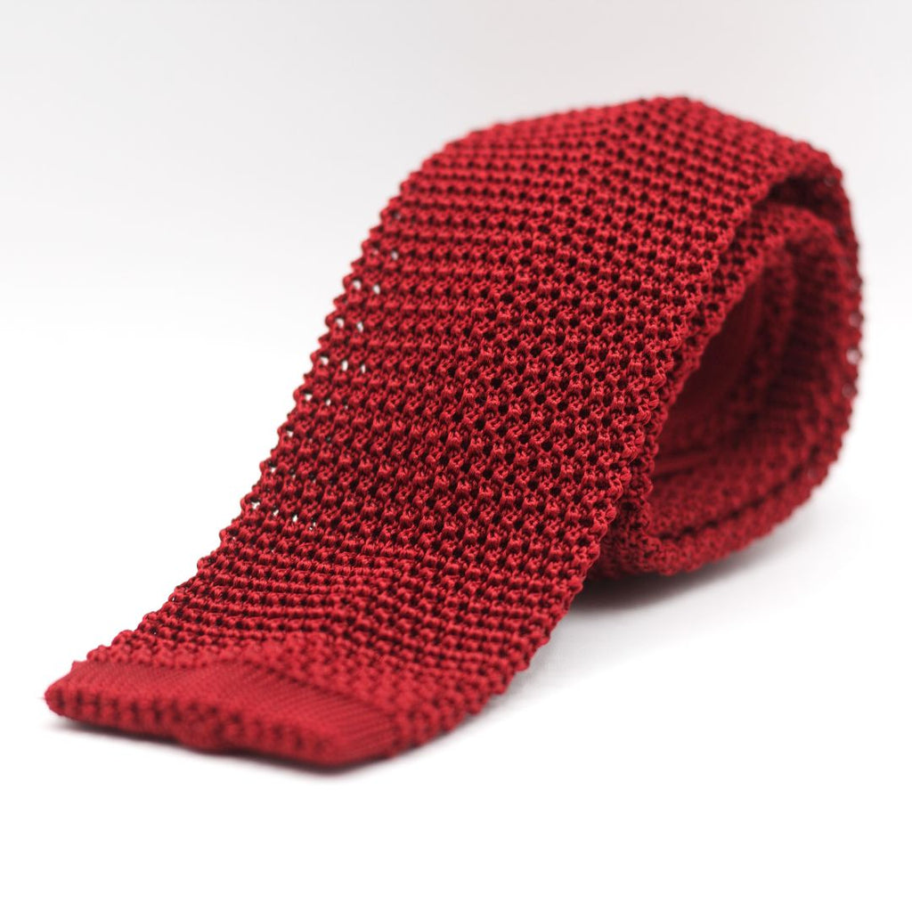 Cruciani & Bella - Knitted Silk - Red tie 