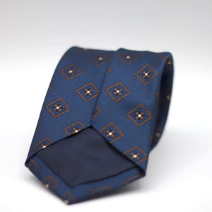 Blue with Brown and White motif tie