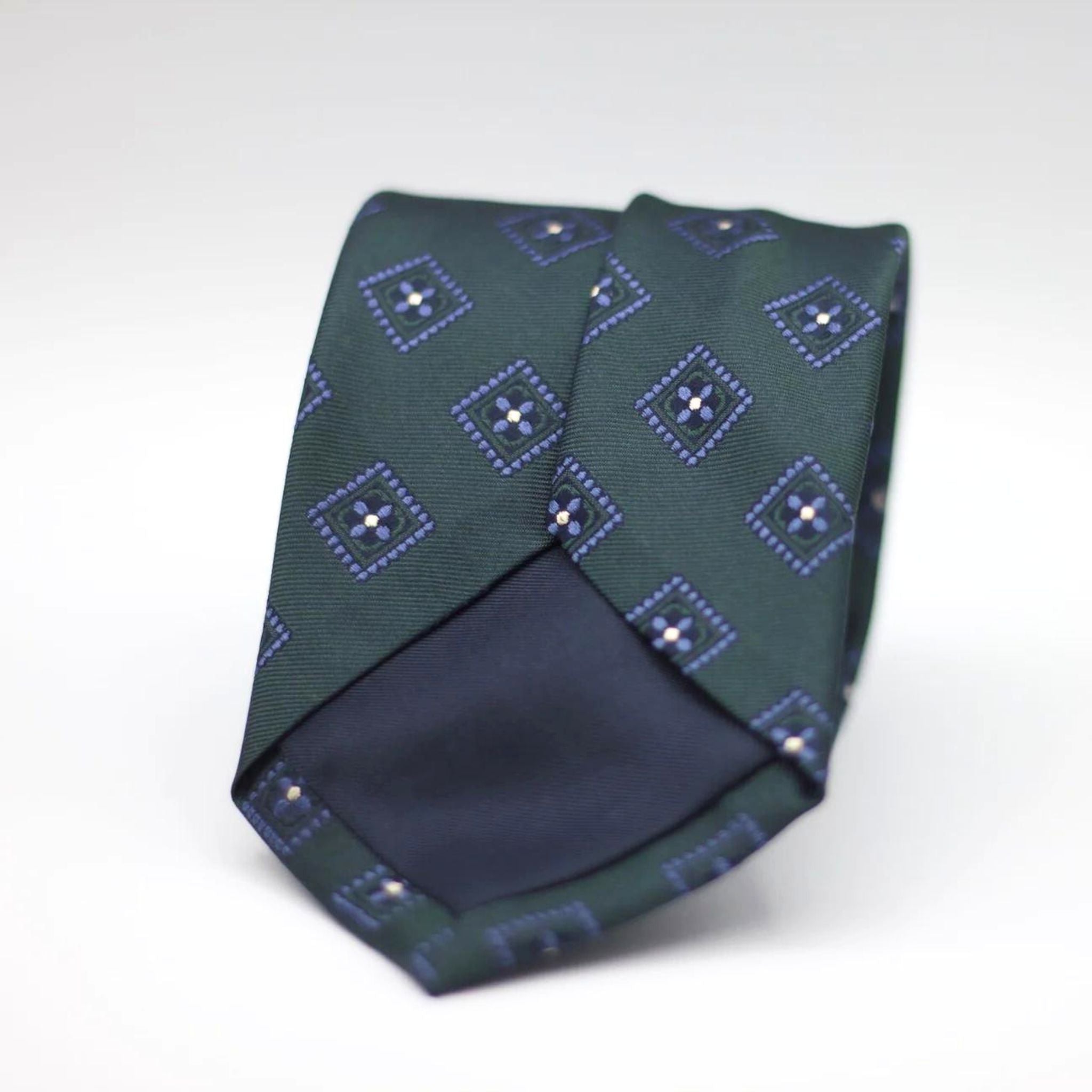 Green with Blue and White motif tie