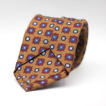 Bronze with Light Blue, Red and White Floral motif tie&nbsp;