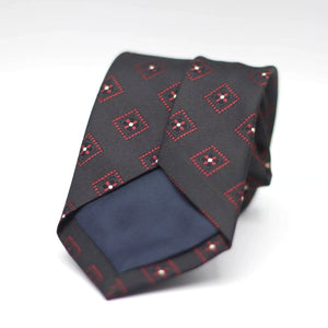 Black with Red and White motif tie