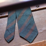 Cruciani & Bella - Silk Garza grossa Unlined - Green and Brown Striped Tie #8675