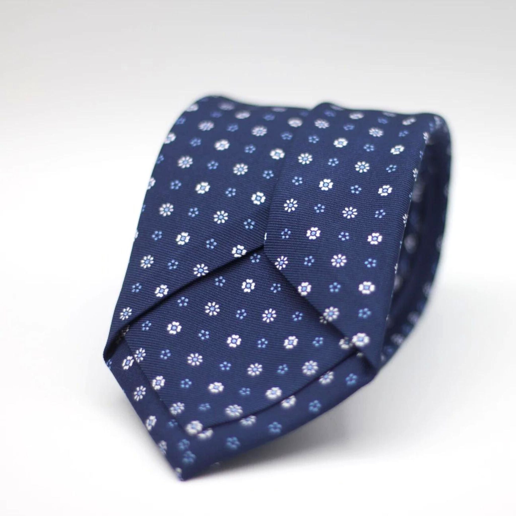 Blue with White and Light Blue floral motif tie