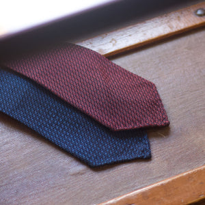 Cruciani & Bella - Silk Grenadine  - Garza grossa - Unlined - Dark Blue Tie 