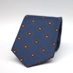 Blue with Brown and White motif tie