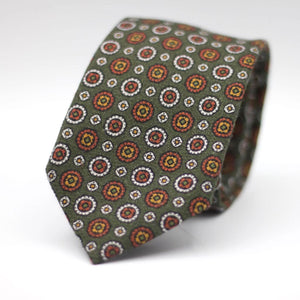 Green with Orange, Yellow and White motif tie&nbsp;