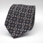 Blue with Brown, Blue, Yellow and White motif tie