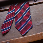 Cruciani & Bella - Silk Garza grossa Unlined - Red, Blue and White Striped Tie #8674