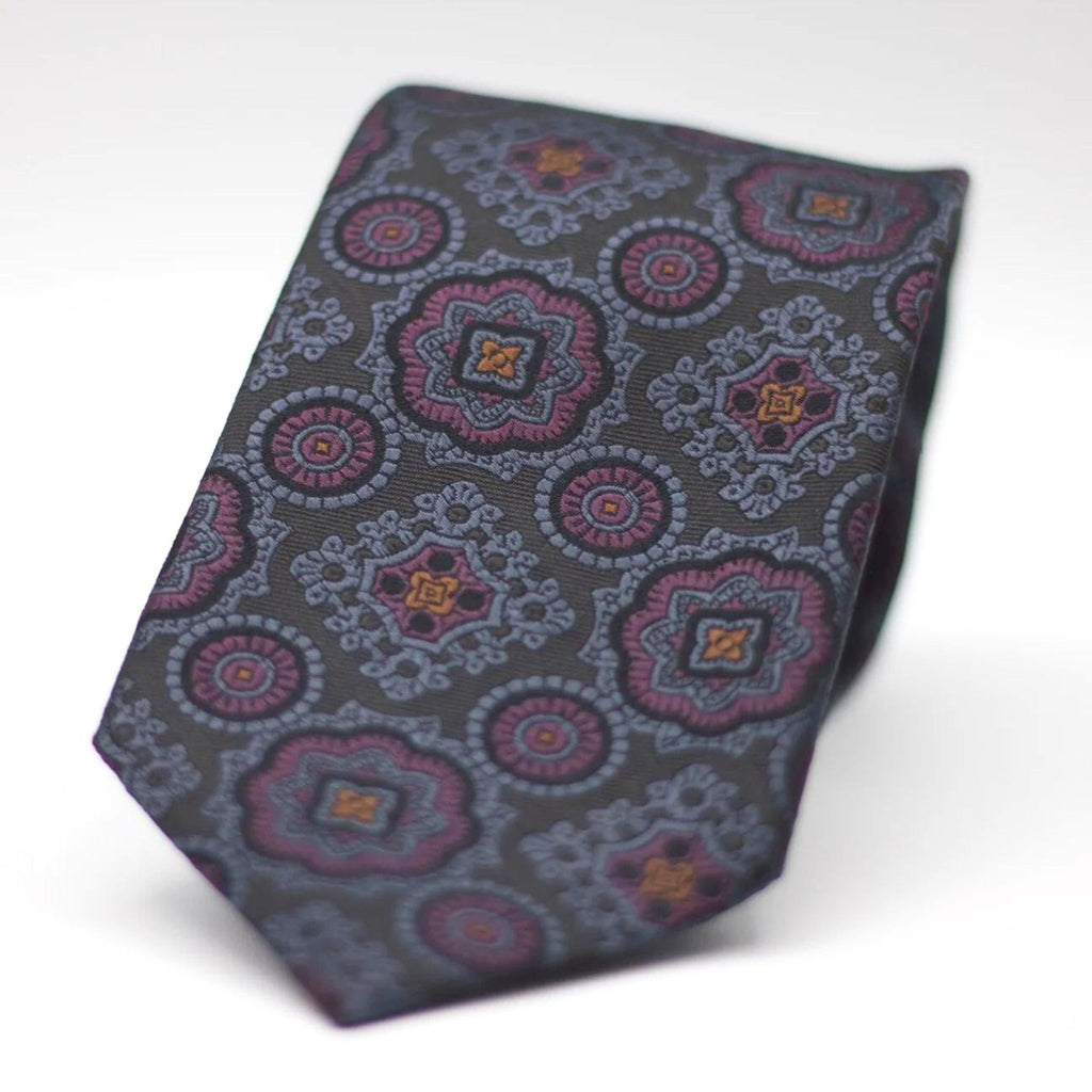 Black, with Purple, Orange &nbsp;and Grey Floral motif tie&nbsp;