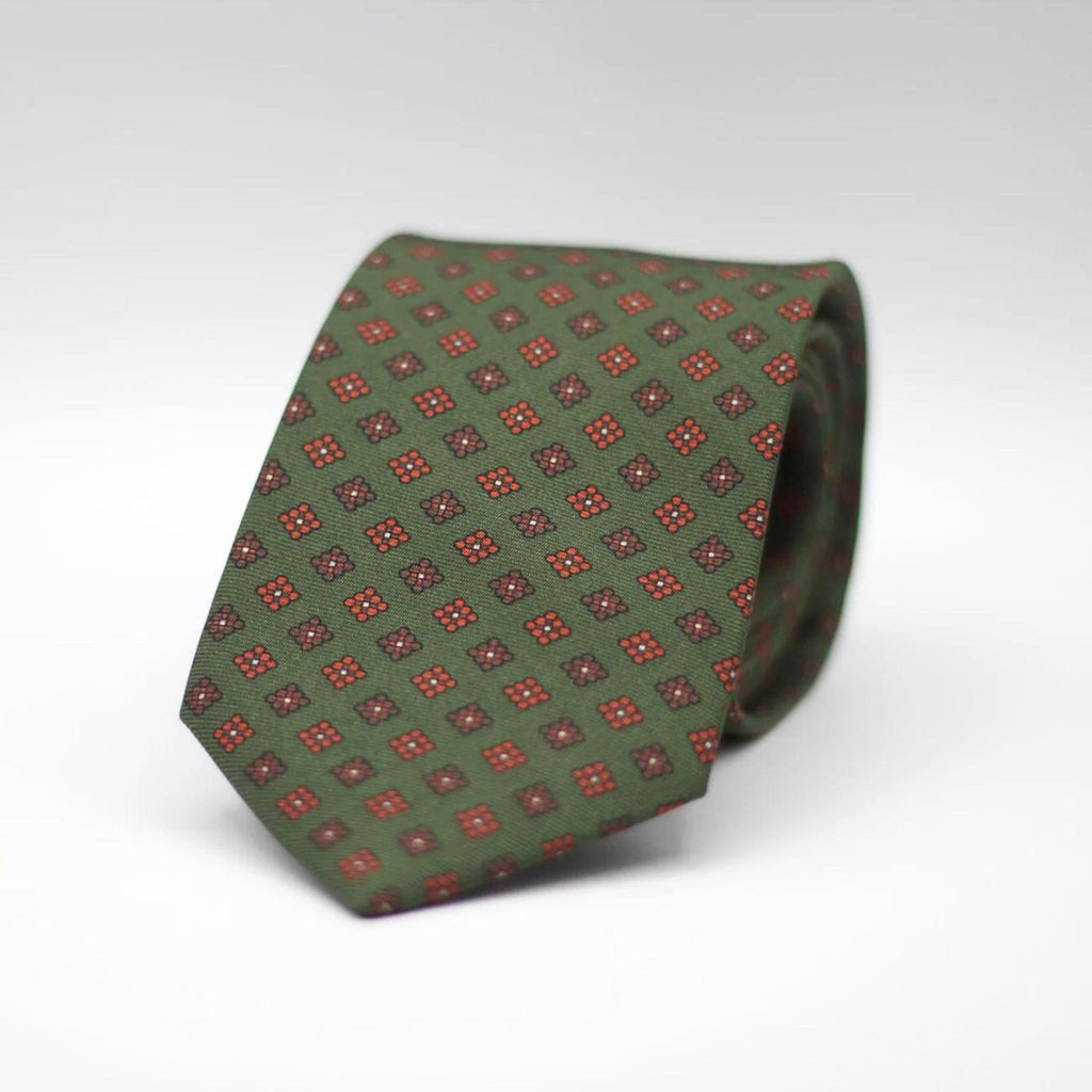 Green with Orange and Brown motif tie