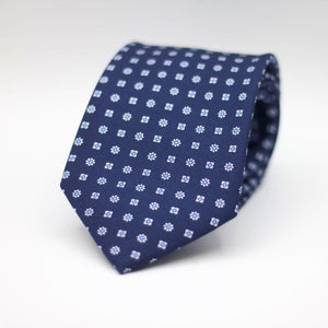 Blue with White and Light Blue floral motif tie