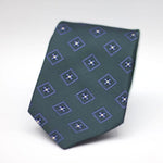 Green with Blue and White motif tie