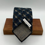 Drake's -  Wool - Blue, Light Grey and Brown Houndstooth Cheek Unlined Tie #6020