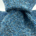 Drake's for Cruciani & Bella 100% Wool Unlined Light Blue Melange Tie Handmade in England 8 cm x 148 cm #0078