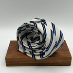 N.O.S. Cruciani & Bella - Silk - Off White, Blue and Light Blue  Stripes  Tie