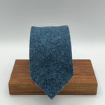 Drake's for Cruciani & Bella 100% Wool Unlined Light Blue Melange Tie Handmade in England 8 cm x 148 cm #0078