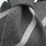 Drake's -  Wool and Silk -  Grey with Light Grey Stripes  tie  #6018