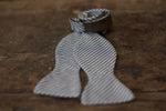 Noodles Bow Ties 100% Cotton  Blue and white Handcrafted in Italy coated metal hardware  olive green gabardine inside hand-stitched labels handmade boxes self-tie bow ties