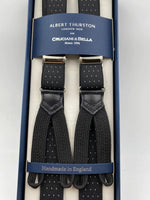 Albert Thurston for Cruciani & Bella Made in England Adjustable Sizing 25 mm elastic braces Black  and White Dots Braid ends Y-Shaped Nickel Fittings Size: XL