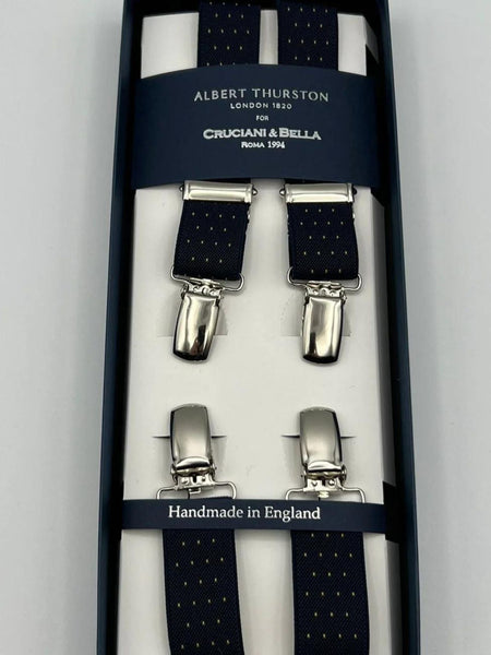 Albert Thurston - Elastic Clip-on-braces - 25 mm - Blue, Yellow