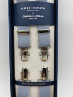 Albert Thurston for Cruciani & Bella Made in England Clip on Adjustable Sizing 25 mm elastic braces Grey  X-Shaped Nickel Fittings Size: L