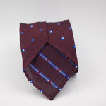 Cruciani & Bella 100% Silk Garza Fina Woven in Italy Unlined Hand rolled blades Burgundy, Blue and White Motif Handmade in Italy 8 cm x 150 cm