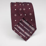 Cruciani & Bella 100% Silk Garza Fina Woven in Italy Unlined Hand rolled blades Burgundy and White Motif Handmade in Italy 8 cm x 150 cm