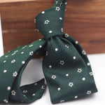 Cruciani & Bella 100% Silk Garza Fina Woven in Italy Unlined Hand rolled blades Forrest Green and White Motif  Handmade in Italy 8 cm x 150 cm