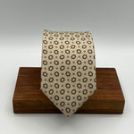 Drake's  -  Silk and Linen  - Beige and Light Brown Motif  Tie  #5382