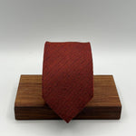 Drake's for Cruciani e Bella 60% Silk 40% Wool Tipped Rust Herringbone Motif Tie Handmade in London, England 8 cm x 150 cm #6824