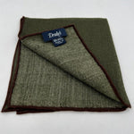 Drake's 100% Wool  Hand-rolled Brown Green -  Pocket Square Handmade in Italy 35 cm X 35 cm #1173