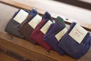 Cruciani & Bella  Fine Striped Socks - Knee-High - One size