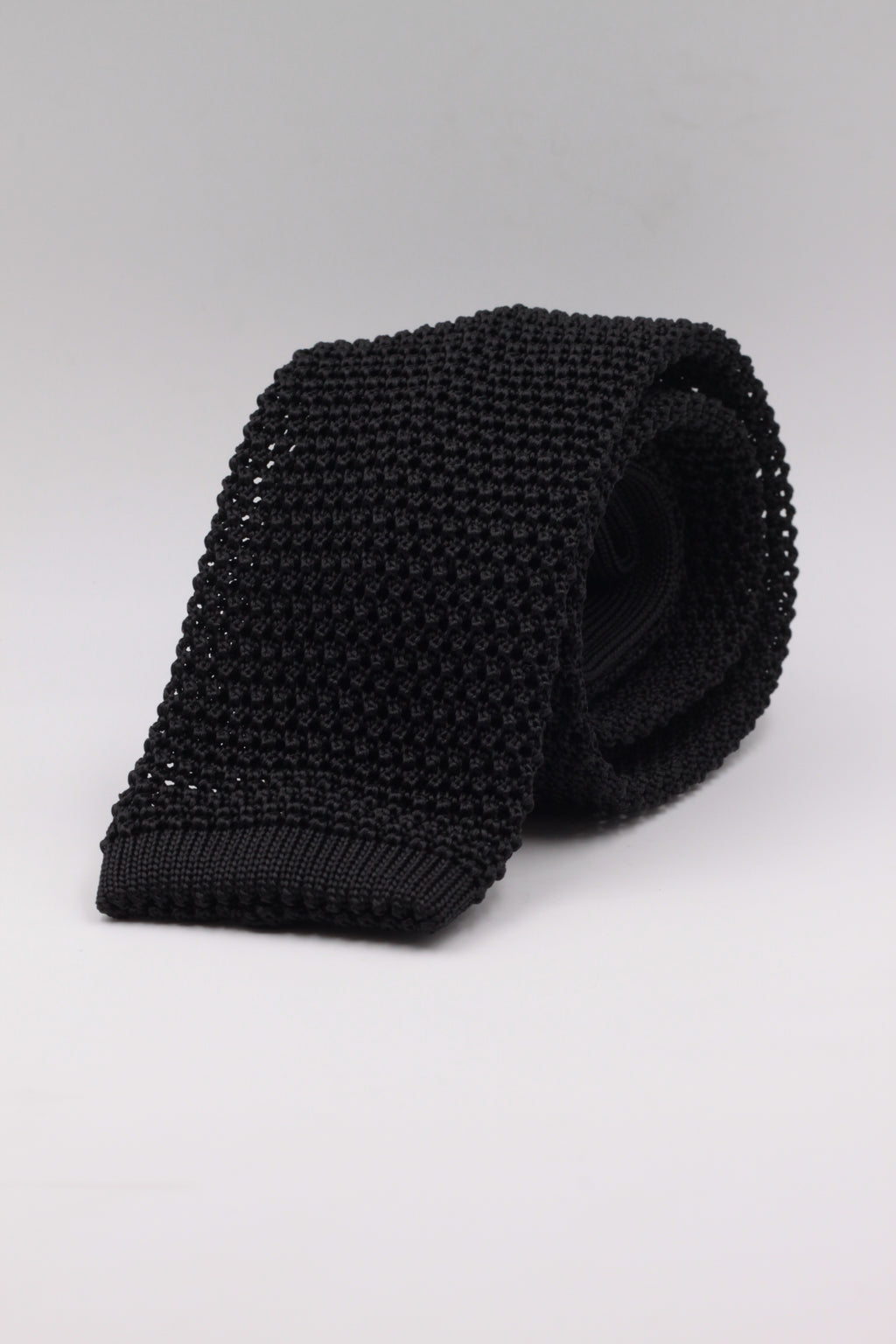 Black knitted tie
