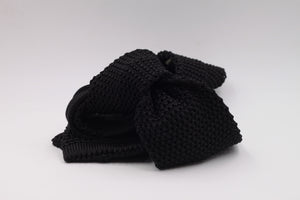 Black knitted tie