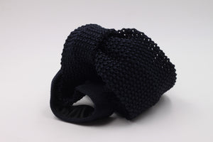 Navy blue knitted tie